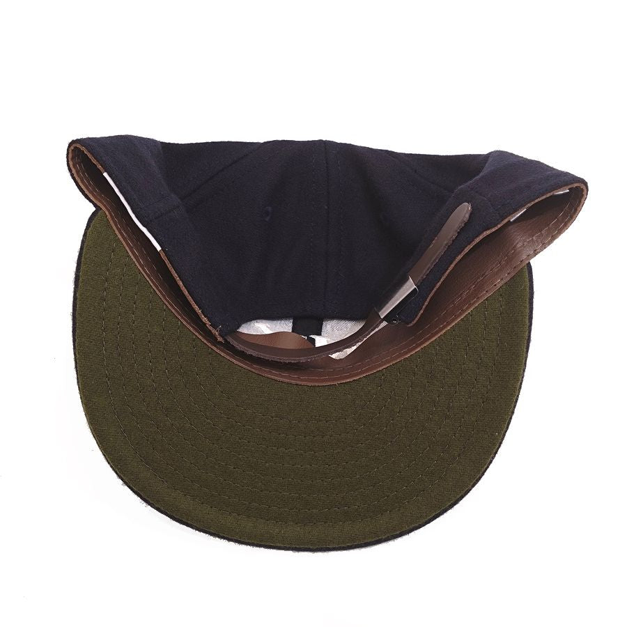 COOPERSTOWN BALL CAP / 1943 LOSANGELES ENGELES / NAVY / WOOL FLANNEL / LEATHER STRAP / MADE IN USA