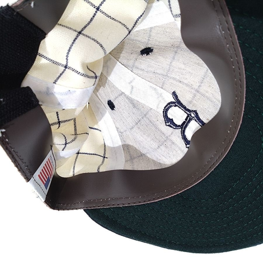 COOPERSTOWN BALL CAP / 1955 BROOKLYN DODGERS / CHECK / WOOL FLANNEL / ELASTIC / MADE IN USA