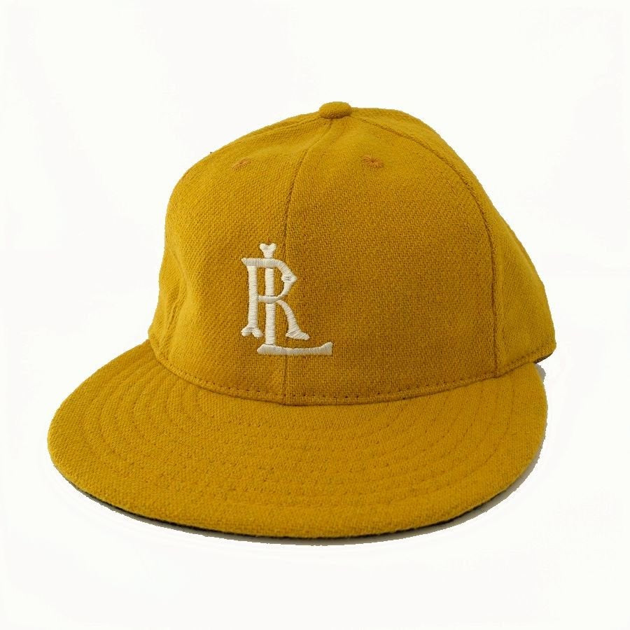 COOPERSTOWN BALL CAP / 1921 ARKANSAS TRAVELLERS / GOLD / WOOL FLANNEL / ELASTIC / MADE IN USA
