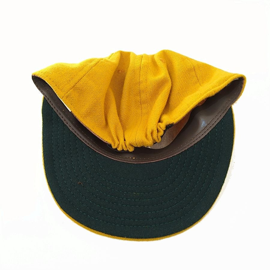 COOPERSTOWN BALL CAP / 1921 ARKANSAS TRAVELLERS / GOLD / WOOL FLANNEL / ELASTIC / MADE IN USA