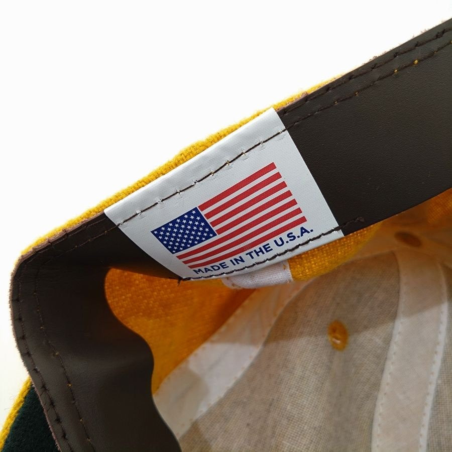 COOPERSTOWN BALL CAP / 1921 ARKANSAS TRAVELLERS / GOLD / WOOL FLANNEL / ELASTIC / MADE IN USA