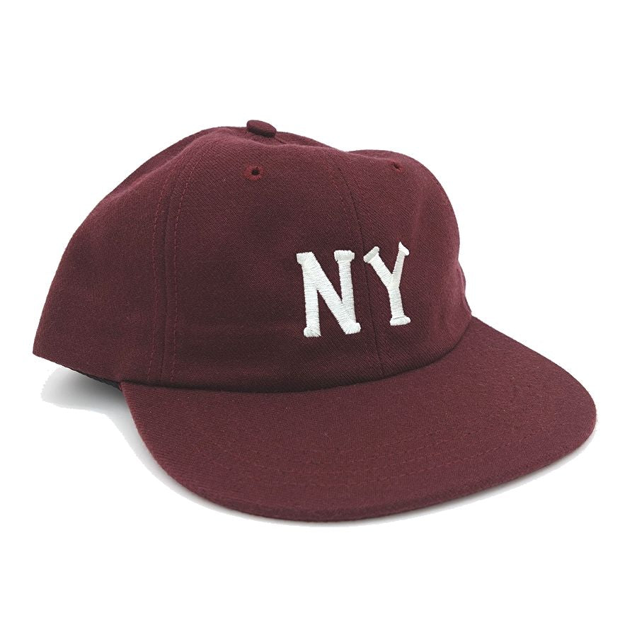 COOPERSTOWN BALL CAP / 1936 NEWYORK BLACK YANKEES / WOOLSAGE / SNAP / MAROON / MADE IN USA