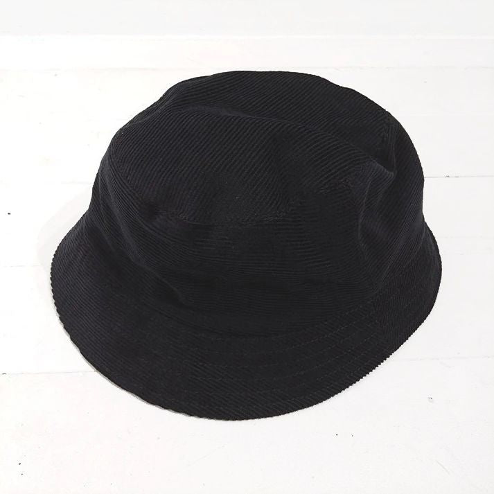 Au Vrai Chic BRITAIN / BUCKET HAT / CORDUROY / BLACK / SIZE:7 3/8 / MADE IN ENGLAND