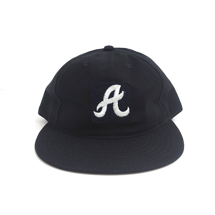 COOPERSTOWN BALL CAP / ATLANTA BRAVES / 60s PATCH / BRUSHED COTTON TWILL / SOFT VISOR / SNAP / BLACK / SPECIAL ORDER MODEL / MADE IN USA