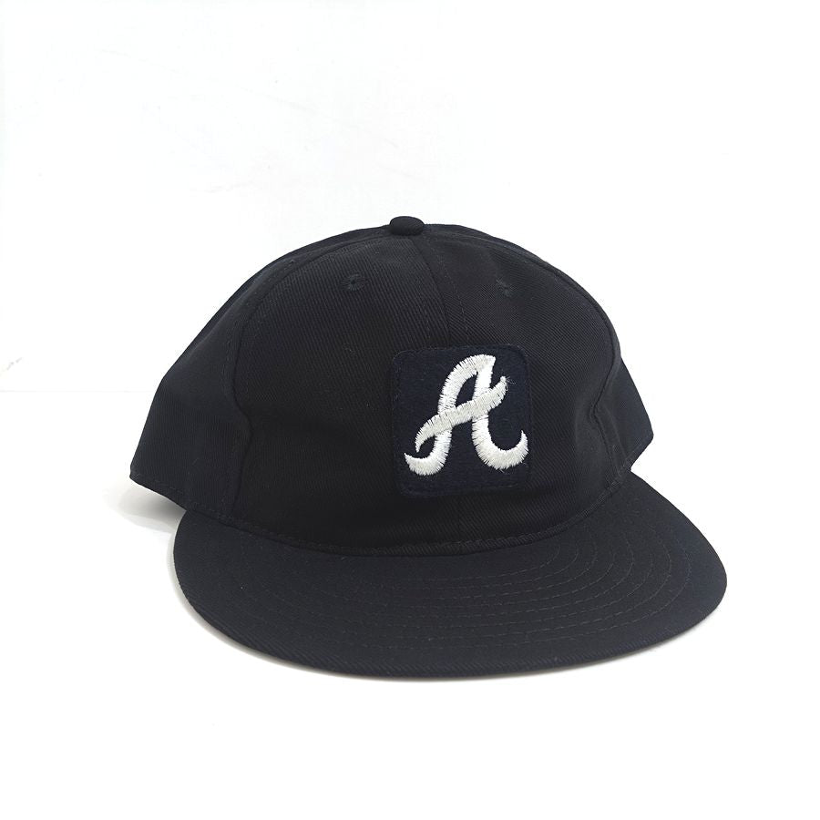COOPERSTOWN BALL CAP / ATLANTA BRAVES / 60s PATCH / BRUSHED COTTON TWILL / SOFT VISOR / SNAP / BLACK / SPECIAL ORDER MODEL / MADE IN USA