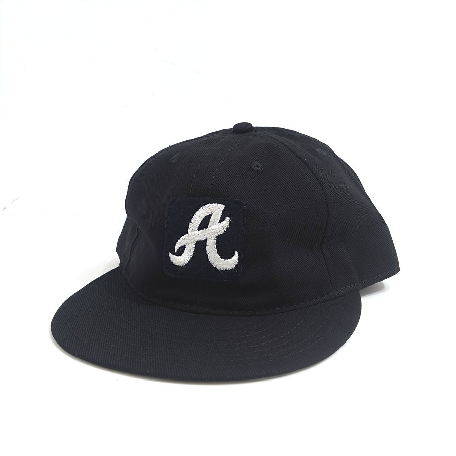 COOPERSTOWN BALL CAP / ATLANTA BRAVES / 60s PATCH / BRUSHED COTTON TWILL / SOFT VISOR / SNAP / BLACK / SPECIAL ORDER MODEL / MADE IN USA
