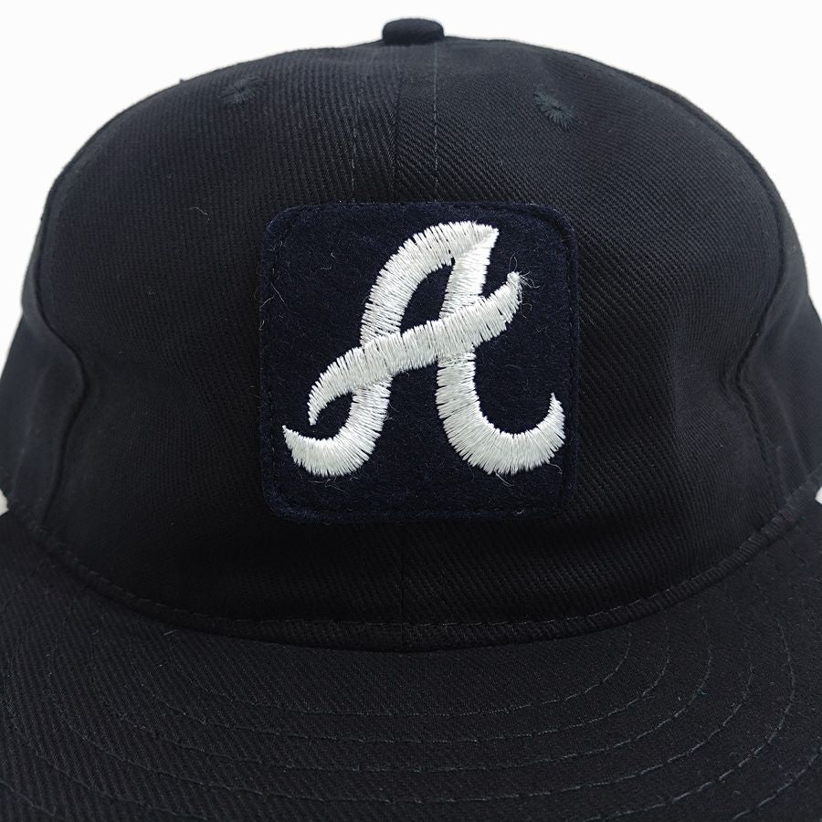 COOPERSTOWN BALL CAP / ATLANTA BRAVES / 60s PATCH / BRUSHED COTTON TWILL / SOFT VISOR / SNAP / BLACK / SPECIAL ORDER MODEL / MADE IN USA