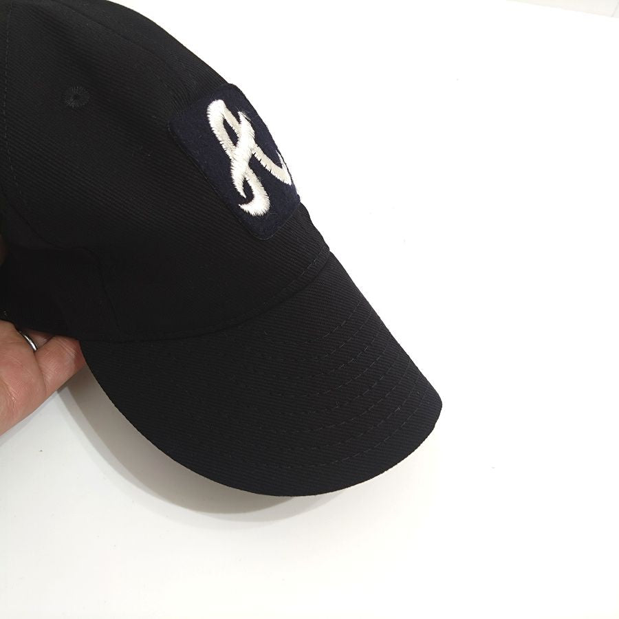 COOPERSTOWN BALL CAP / ATLANTA BRAVES / 60s PATCH / BRUSHED COTTON TWILL / SOFT VISOR / SNAP / BLACK / SPECIAL ORDER MODEL / MADE IN USA