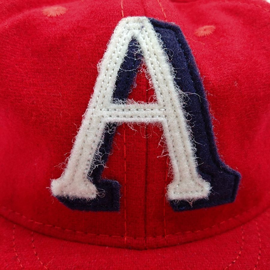 COOPERSTOWN BALL CAP / 1939 ATLANTA CRACKETS / RED / WOOL FLANNEL / FITTED / 3SIZE / MADE IN USA