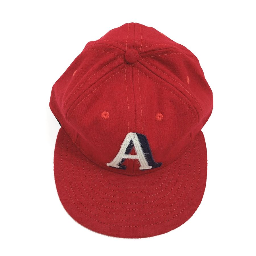 COOPERSTOWN BALL CAP / 1939 ATLANTA CRACKETS / RED / WOOL FLANNEL / FITTED / 3SIZE / MADE IN USA