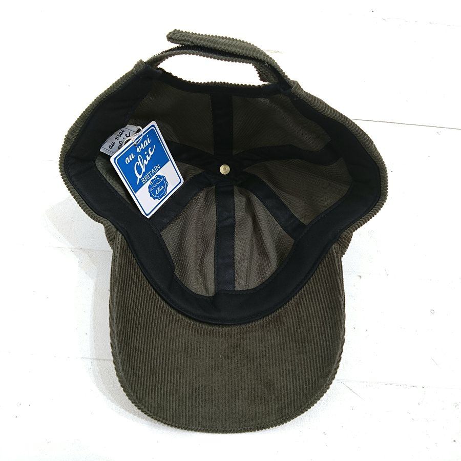 Au Vrai Chic BRITAIN / FOLD BRIM CAP / Corduroy / OLIVE / MADE IN ENGLAND