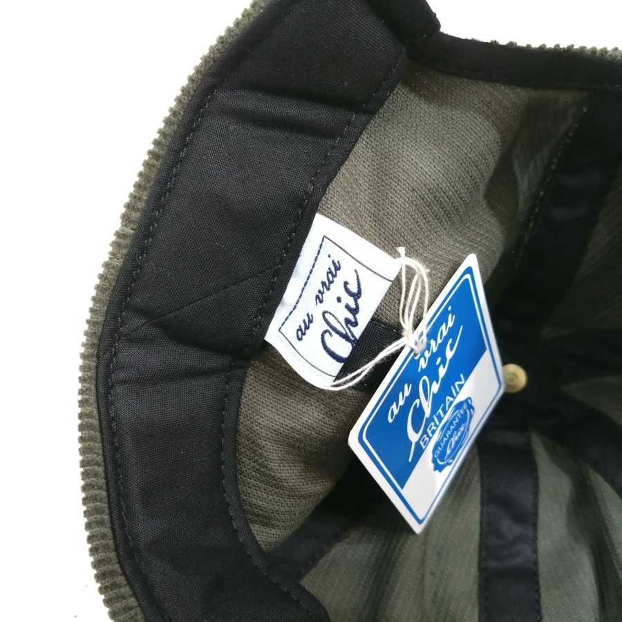 Au Vrai Chic BRITAIN / FOLD BRIM CAP / Corduroy / OLIVE / MADE IN ENGLAND