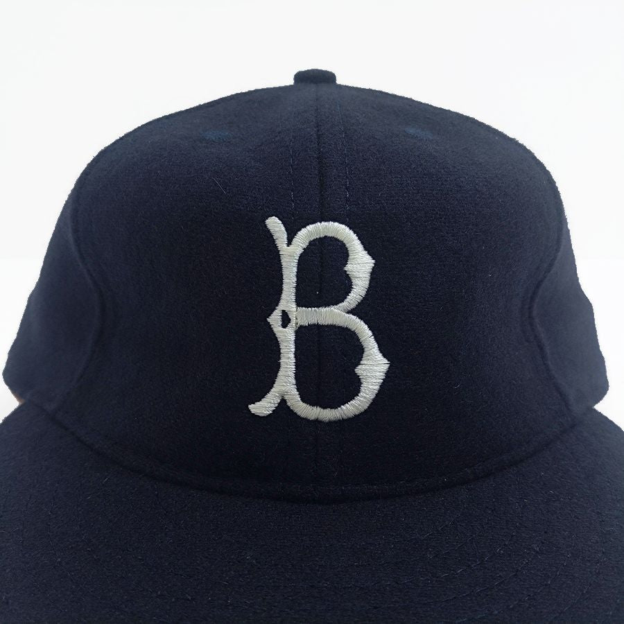 COOPERSTOWN BALL CAP / 1955 BROOKLYN DODGERS / NAVY / WOOL FLANNEL / LEATHER STRAP / MADE IN USA