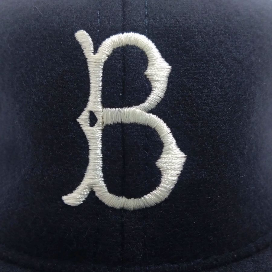 COOPERSTOWN BALL CAP / 1955 BROOKLYN DODGERS / NAVY / WOOL FLANNEL / LEATHER STRAP / MADE IN USA