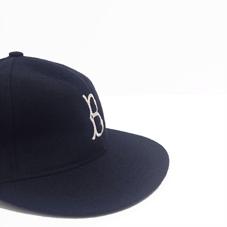 COOPERSTOWN BALL CAP / 1955 BROOKLYN DODGERS / NAVY / WOOL FLANNEL / LEATHER STRAP / MADE IN USA