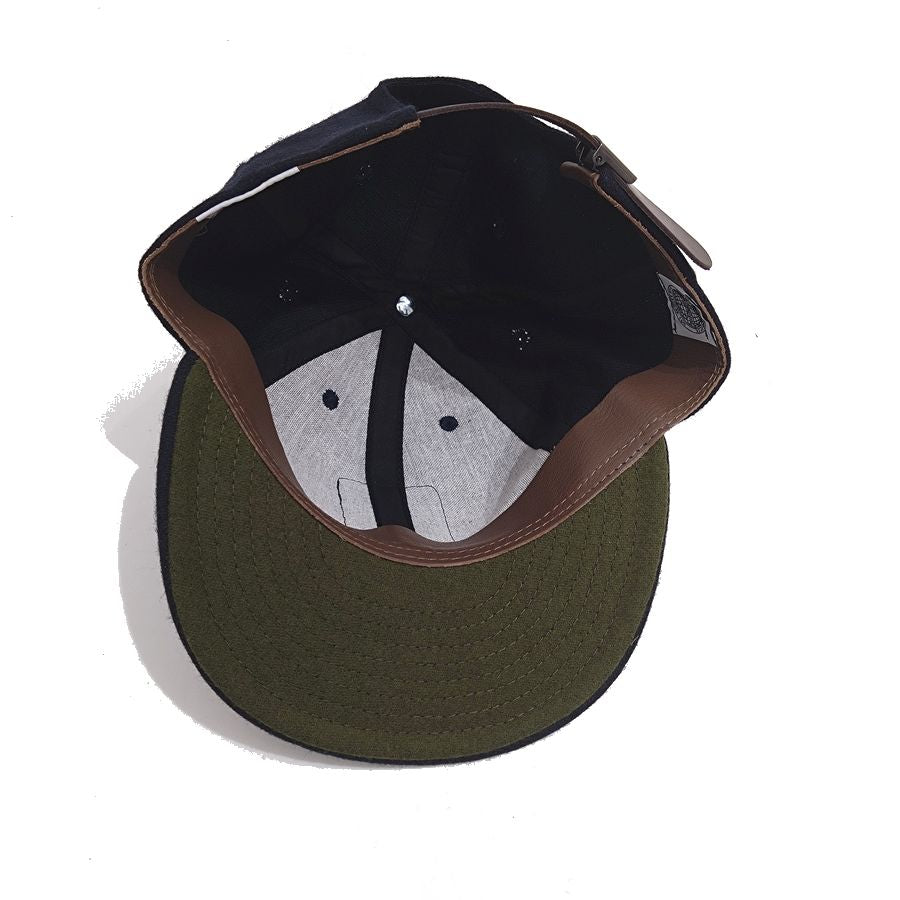COOPERSTOWN BALL CAP / BOSTON RED SOX / NAVY / VINTAGE PATCH / WOOL FLANNEL / LEATHER STRAP / MADE IN USA