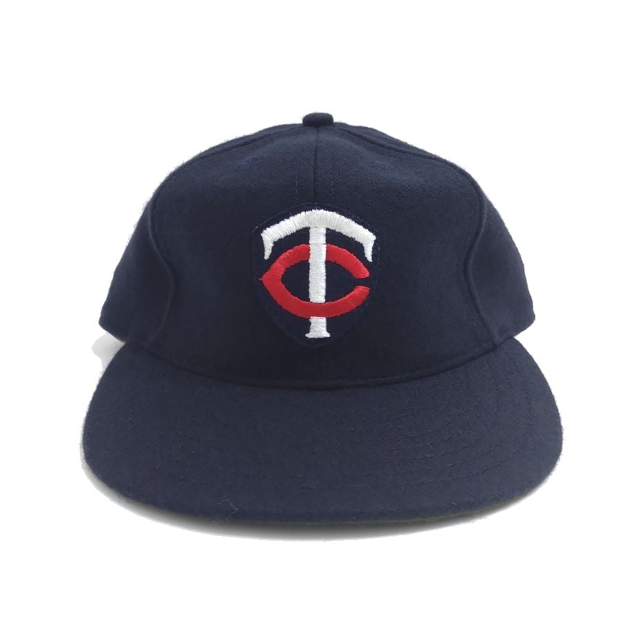 COOPERSTOWN BALL CAP / MINNESOTA TWINS / NAVY / VINTAGE PATCH / WOOL FLANNEL / LEATHER STRAP / MADE IN USA