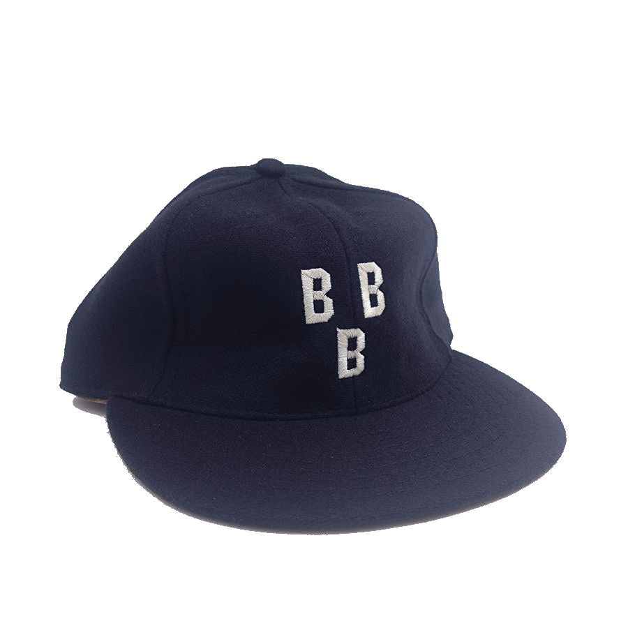 COOPERSTOWN BALL CAP / 1948 BIRMINGHAM BLACK BARONS / NAVY / WOOL FLANNEL / LEATHER STRAP / MADE IN USA