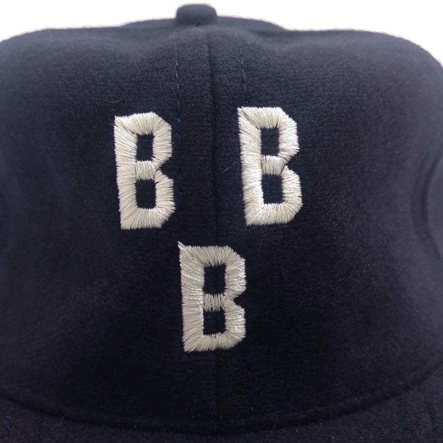 COOPERSTOWN BALL CAP / 1948 BIRMINGHAM BLACK BARONS / NAVY / WOOL FLANNEL / LEATHER STRAP / MADE IN USA