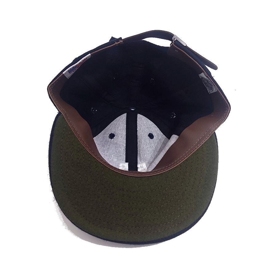 COOPERSTOWN BALL CAP / 1948 BIRMINGHAM BLACK BARONS / NAVY / WOOL FLANNEL / LEATHER STRAP / MADE IN USA