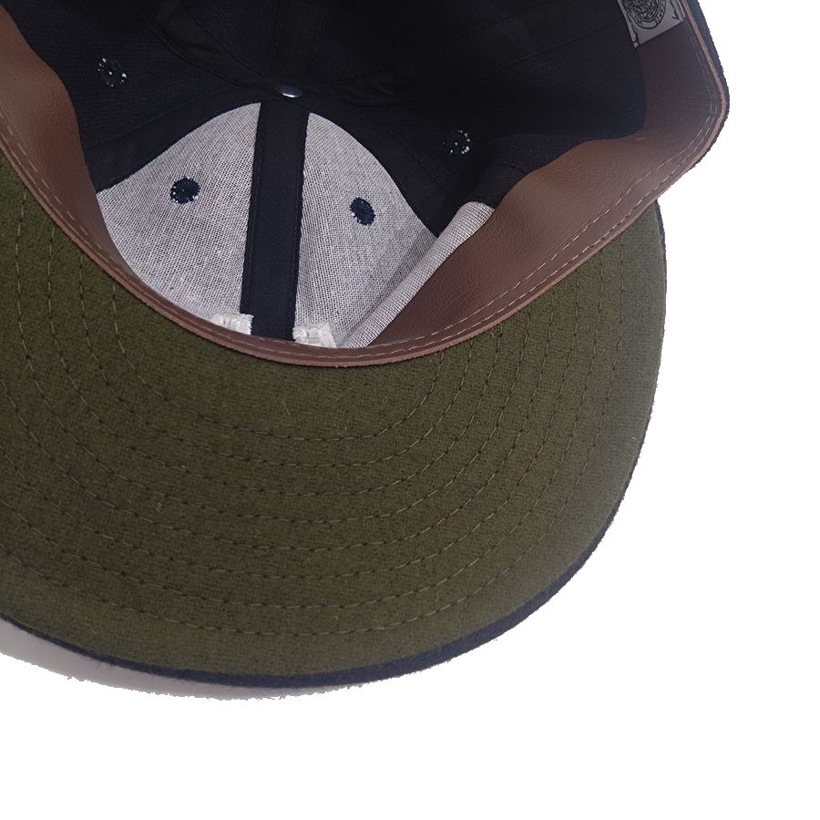 COOPERSTOWN BALL CAP / 1948 BIRMINGHAM BLACK BARONS / NAVY / WOOL FLANNEL / LEATHER STRAP / MADE IN USA