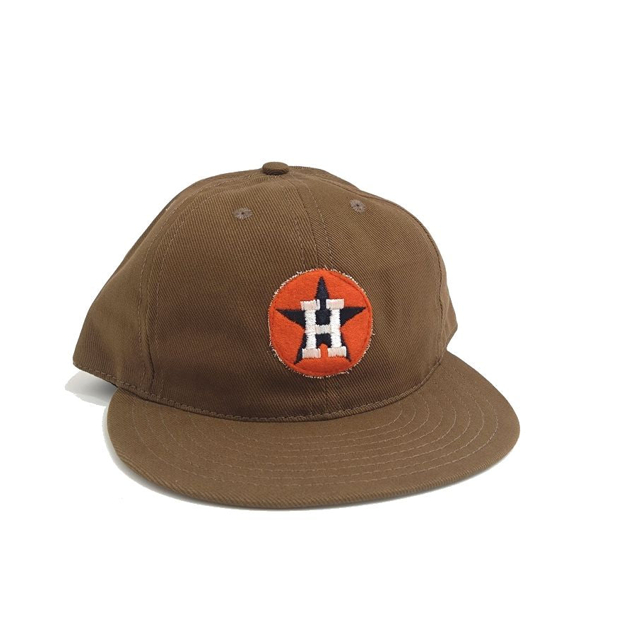 COOPERSTOWN BALL CAP / HOUSTON ASTROS / VINTAGE PATCH / BRUSHED COTTON TWILL / SOFT VISOR / SNAP / BLACK / SPECIAL ORDER MODEL / MADE IN USA