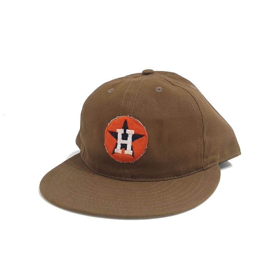 COOPERSTOWN BALL CAP / HOUSTON ASTROS / VINTAGE PATCH / BRUSHED COTTON TWILL / SOFT VISOR / SNAP / BLACK / SPECIAL ORDER MODEL / MADE IN USA