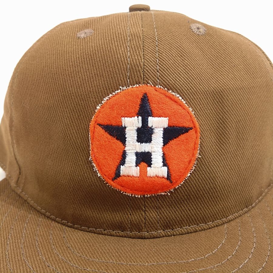 COOPERSTOWN BALL CAP / HOUSTON ASTROS / VINTAGE PATCH / BRUSHED COTTON TWILL / SOFT VISOR / SNAP / BLACK / SPECIAL ORDER MODEL / MADE IN USA
