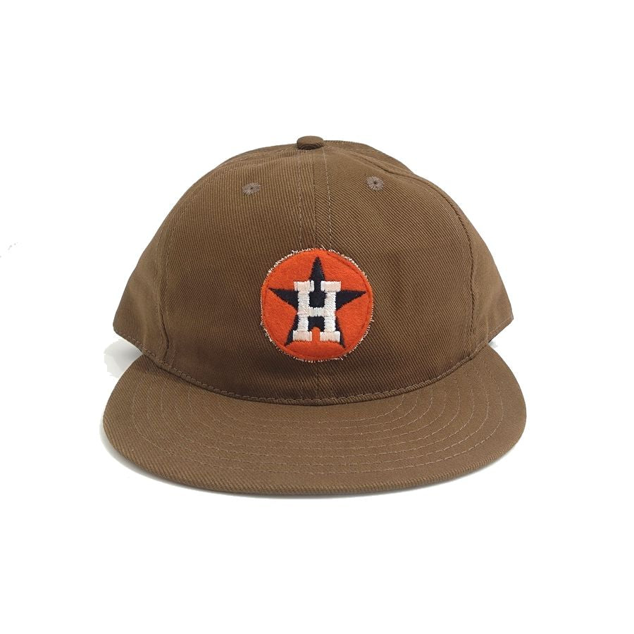 COOPERSTOWN BALL CAP / HOUSTON ASTROS / VINTAGE PATCH / BRUSHED COTTON TWILL / SOFT VISOR / SNAP / BLACK / SPECIAL ORDER MODEL / MADE IN USA