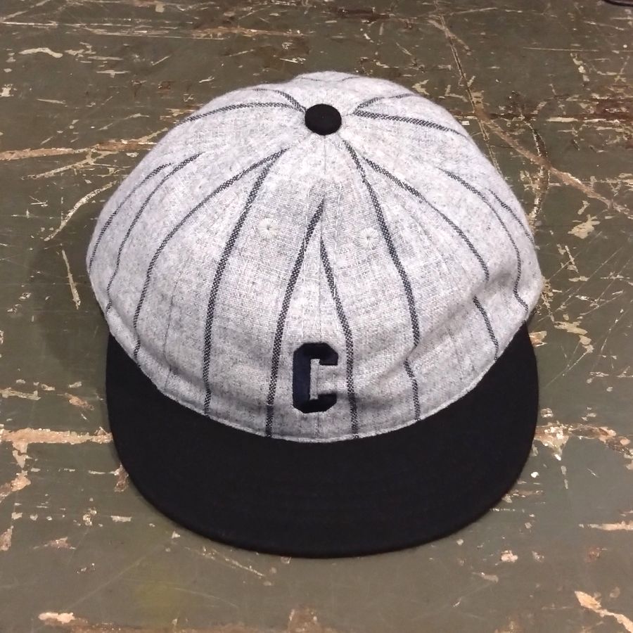 EBBETS FIELD FLANNELS / TEAM - 1960 South Carolina Univercity / PINSTRIPE: Grey×Black / Short Visor / Wool Flannels / MADE IN USA