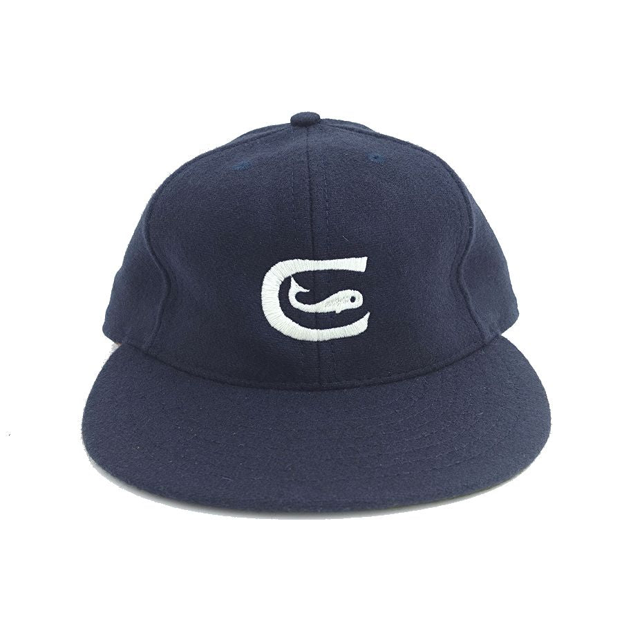 COOPERSTOWN BALL CAP / 1915 CHICAGO WHALES / EXCLUSIVE / NAVY / WOOL FLANNEL / LEATHER STRAP / MADE IN USA