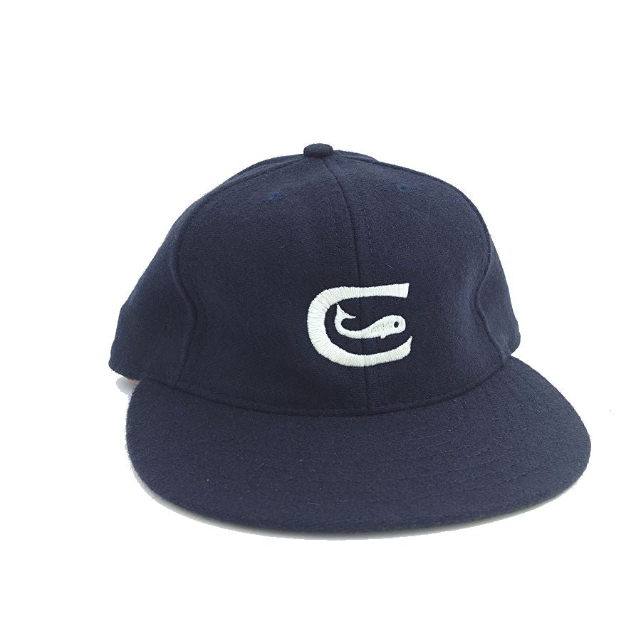 COOPERSTOWN BALL CAP / 1915 CHICAGO WHALES / EXCLUSIVE / NAVY / WOOL FLANNEL / LEATHER STRAP / MADE IN USA