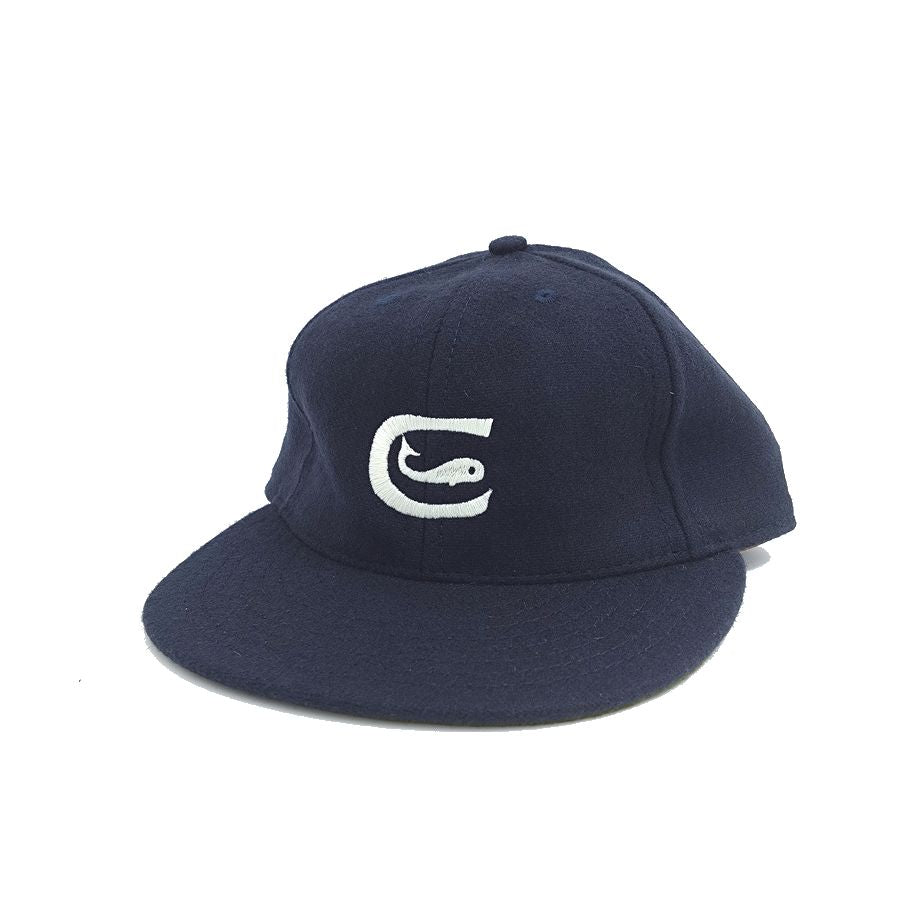 COOPERSTOWN BALL CAP / 1915 CHICAGO WHALES / EXCLUSIVE / NAVY / WOOL FLANNEL / LEATHER STRAP / MADE IN USA