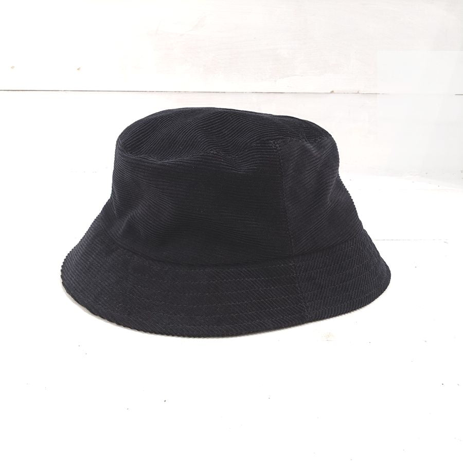 Au Vrai Chic BRITAIN / BUCKET HAT / CORDUROY / BLACK / SIZE:7 3/8 / MADE IN ENGLAND