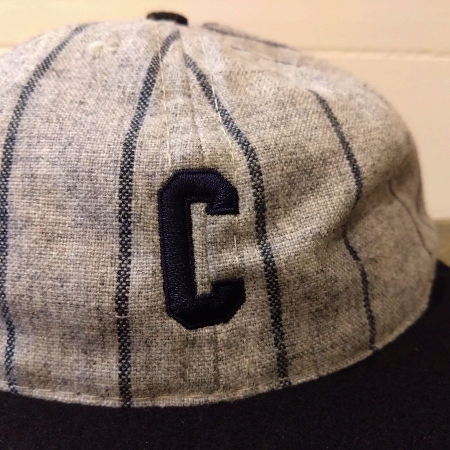 EBBETS FIELD FLANNELS / TEAM - 1960 South Carolina Univercity / PINSTRIPE: Grey×Black / Short Visor / Wool Flannels / MADE IN USA