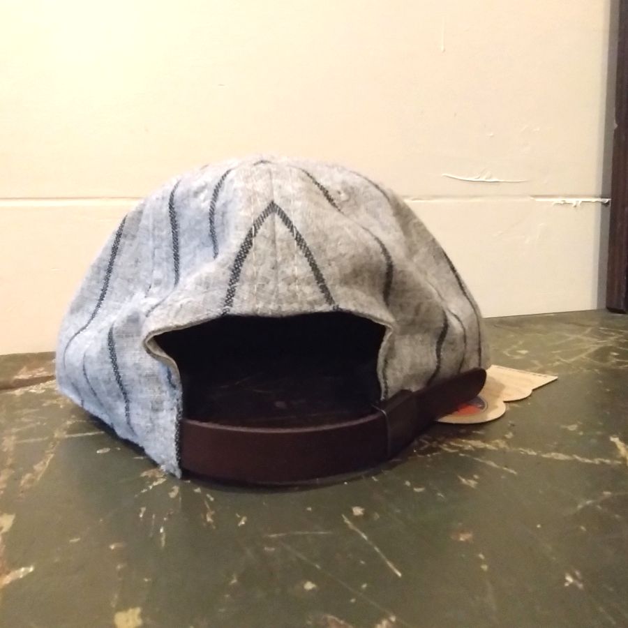 EBBETS FIELD FLANNELS / PINSTRIPE: Grey×Black / Short Visor / Wool Flannels / MADE IN USA