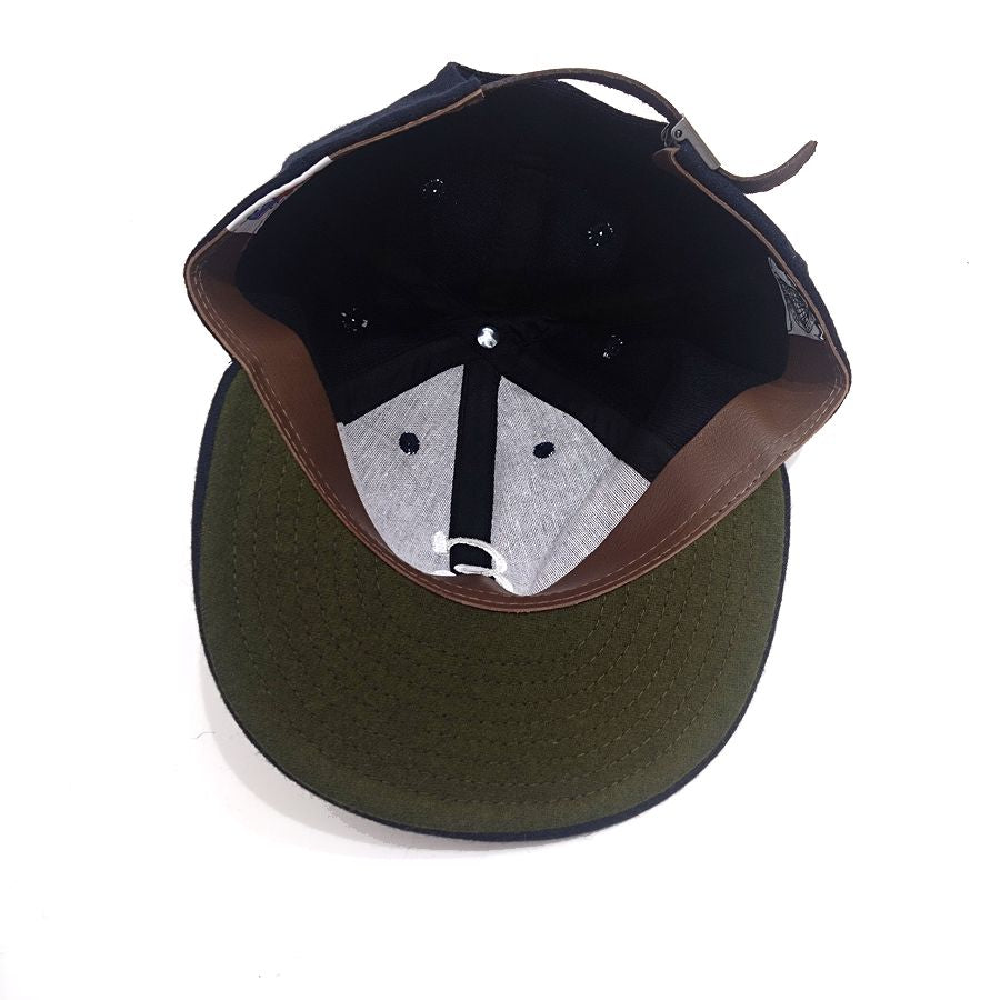 COOPERSTOWN BALL CAP / 1939 NEWARK EAGLES / NAVY / WOOL FLANNEL / LEATHER STRAP / MADE IN USA
