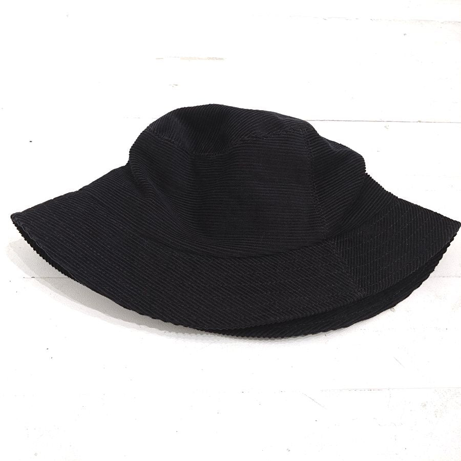 Au Vrai Chic BRITAIN / BUCKET HAT / CORDUROY / BLACK / SIZE:7 3/8 / MADE IN ENGLAND