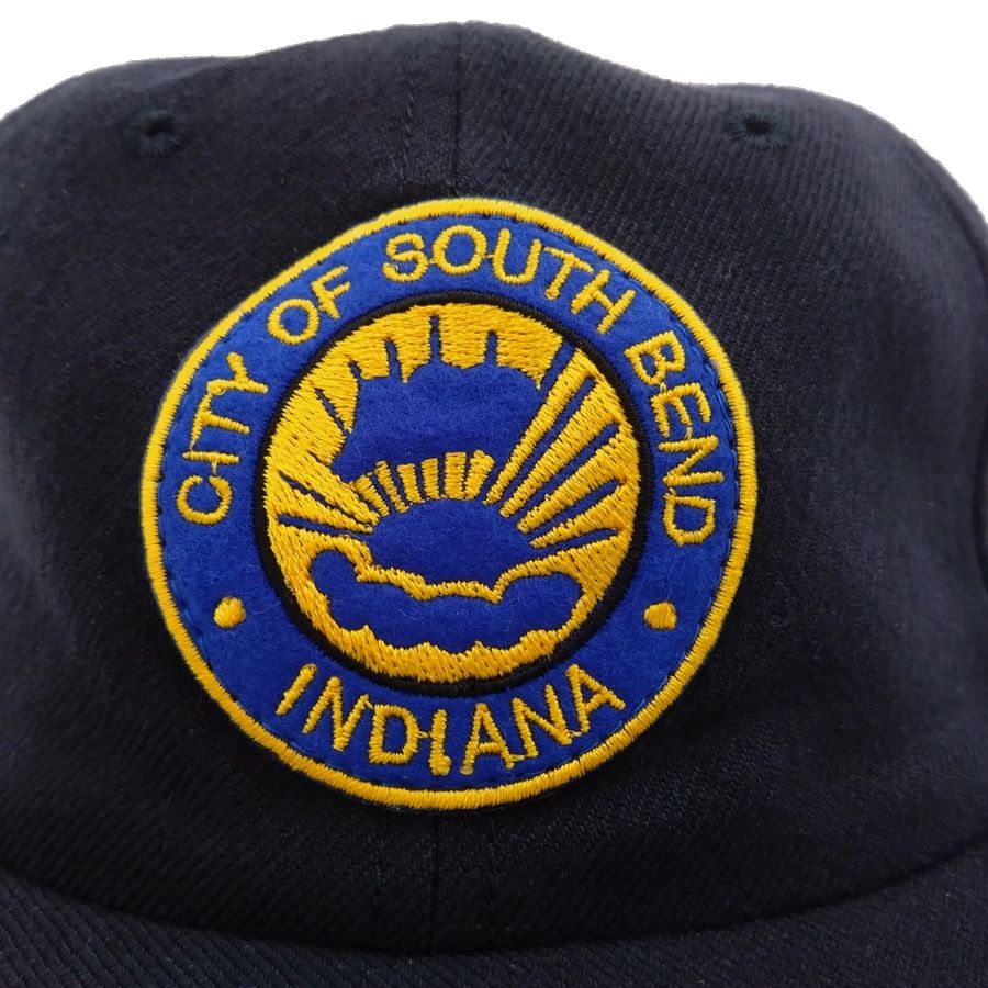 COOPERSTOWN BALL CAP / 1943 SOUTH BEND BLUE SOX / WOOLSAGE / NAVY / PATCH / SNAP / MADE IN USA