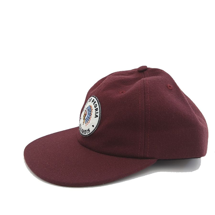 COOPERSTOWN BALL CAP / 1948 ROCK FORD PEACHES / WOOLSAGE / PATCH / SNAP / MAROON / MADE IN USA