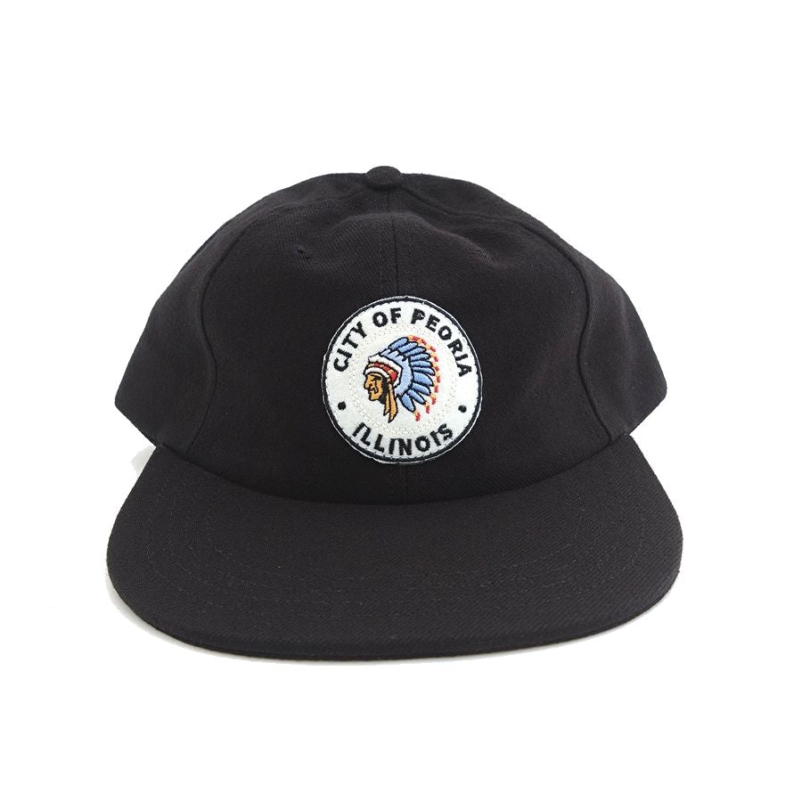 COOPERSTOWN BALL CAP / 1948 ROCK FORD PEACHES / WOOLSAGE / PATCH / SNAP / BLACK / MADE IN USA