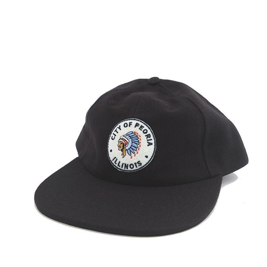 COOPERSTOWN BALL CAP / 1948 ROCK FORD PEACHES / WOOLSAGE / PATCH / SNAP / BLACK / MADE IN USA