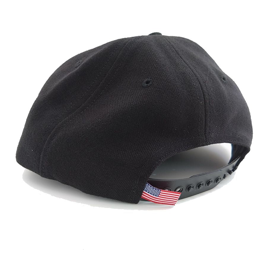 COOPERSTOWN BALL CAP / 1948 ROCK FORD PEACHES / WOOLSAGE / PATCH / SNAP / BLACK / MADE IN USA