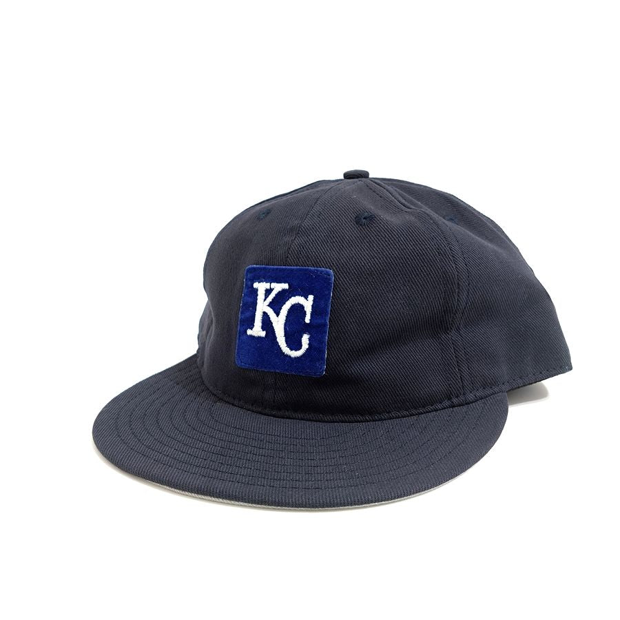 COOPERSTOWN BALL CAP / KANSAS CITY ROYALS / VINTAGE PATCH / BRUSHED COTTON TWILL / SOFT VISOR / SNAP / NAVY / SPECIAL ORDER MODEL / MADE IN USA