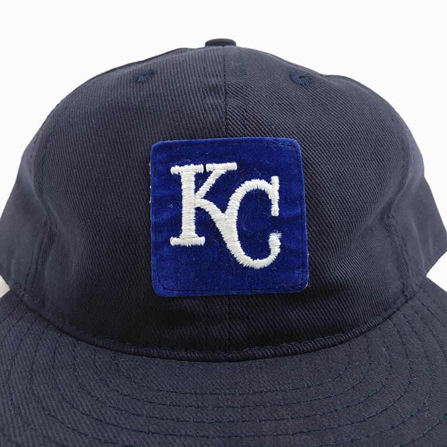 COOPERSTOWN BALL CAP / KANSAS CITY ROYALS / VINTAGE PATCH / BRUSHED COTTON TWILL / SOFT VISOR / SNAP / NAVY / SPECIAL ORDER MODEL / MADE IN USA