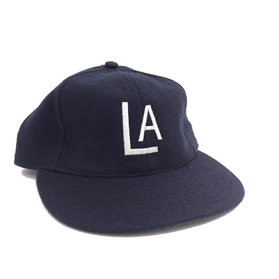 COOPERSTOWN BALL CAP / 1943 LOSANGELES ENGELES / NAVY / WOOL FLANNEL / LEATHER STRAP / MADE IN USA