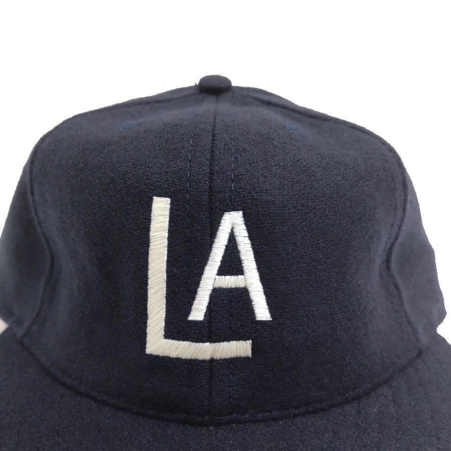 COOPERSTOWN BALL CAP / 1943 LOSANGELES ENGELES / NAVY / WOOL FLANNEL / LEATHER STRAP / MADE IN USA