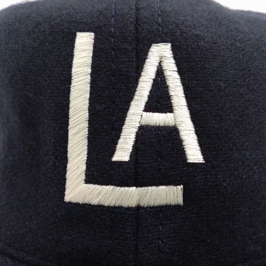 COOPERSTOWN BALL CAP / 1943 LOSANGELES ENGELES / NAVY / WOOL FLANNEL / LEATHER STRAP / MADE IN USA