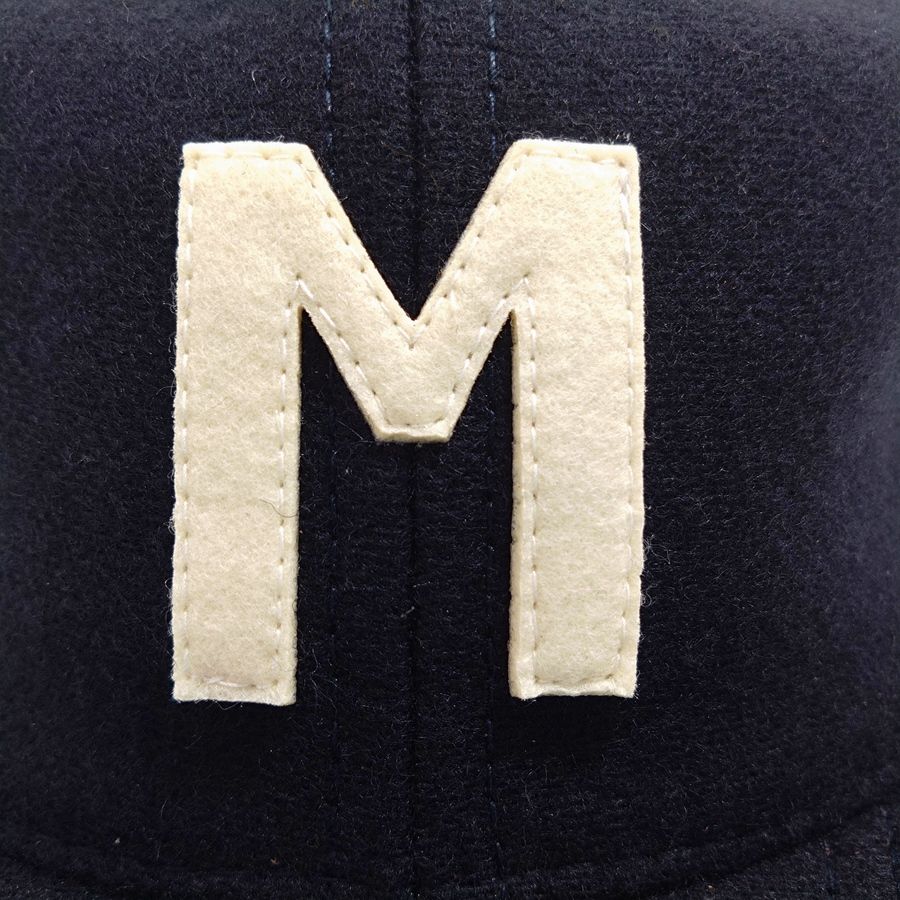 COOPERSTOWN BALL CAP / 1942 Kansas City Monarchs / NAVY / FELT / WOOL FLANNEL / LEATHER STRAP / MADE IN USA