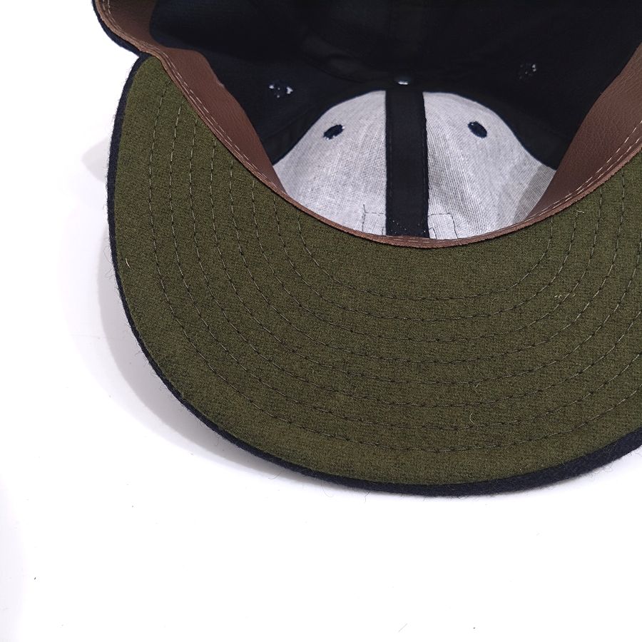COOPERSTOWN BALL CAP / 1942 Kansas City Monarchs / NAVY / FELT / WOOL FLANNEL / LEATHER STRAP / MADE IN USA